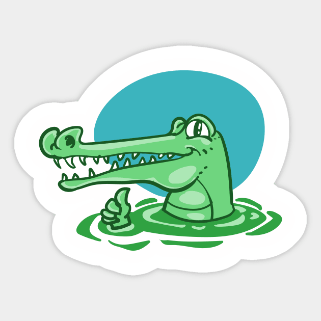 funny crocodile cartoon Sticker by anticute